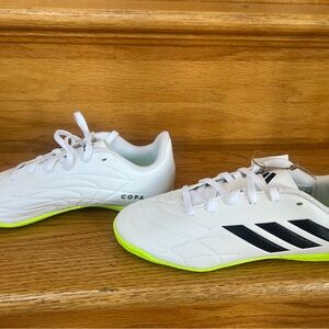 Adidas Kids White and Black Soccer Shoes